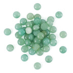 Fashewelry 50Pcs Natural Green Aventurine Cabochon Stone Half Round Beads 8mm Tiny Flat Back Gemstone Chakra Healing Crystal Cover Cabs for Jewelry Making - color: 8-Green Aventurine, size: 8x4mm