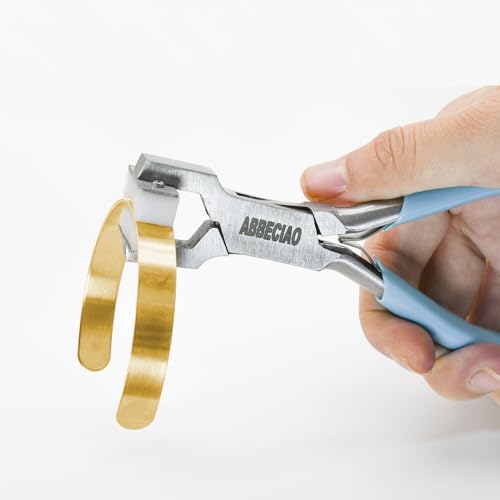 ABBECIAO Nylon Jaw Bracelet Bending Pliers for Shaping Cuff Bracelets and Wrapping Metal Jewelry Making Tool w/PVC Handles