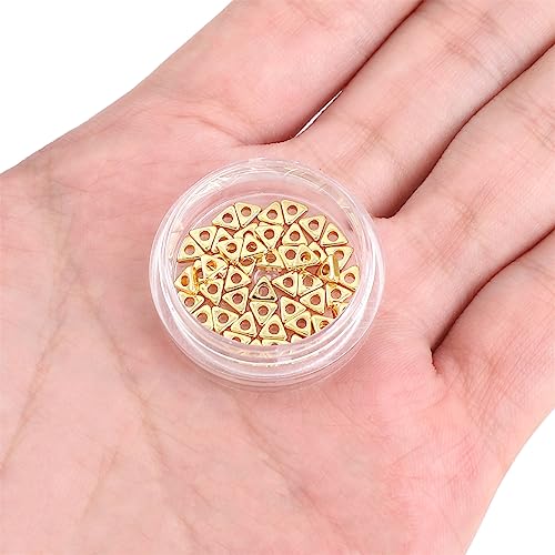 BEADIA 14K Gold Plated Triangle Spacer Beads 3.5x1.5mm 50pcs for Jewelry Making Findings Non Tarnish - color: 14K Gold, size: 3.5x1.5mm Triangle