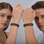 14in Agate Wrap Bracelet for Women Men Natural Round Beaded Agates Stone Healing Stretch Bracelets Elastic Handmade Polished Gemstone Beads Bracelet - color: Black White-1 Agate, size: 6mm Beads
