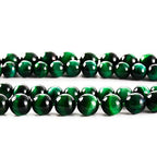 RayLineDo® 50Pcs 8mm Natural Green Tiger Eye Stone Round Beads Loose Beads Wholesale for Jewelry Making - color: Green Tiger Eye, size: 8mm