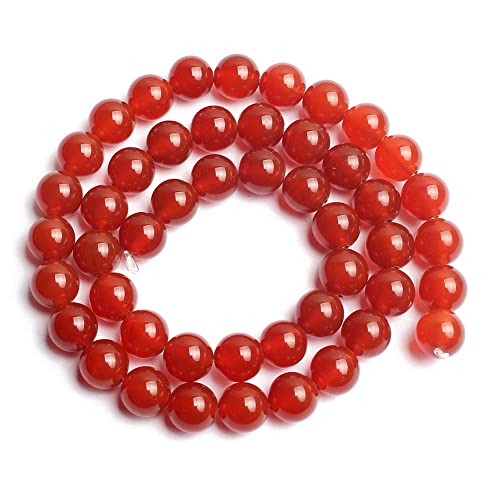 35pcs 10mm Red Agate Beads Natural Gemstone Beads Round Loose Beads for Jewelry Making - color: Red Agate, size: 10mm