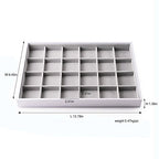 Oirlv Velvet Stackable Jewelry Trays Rings Display organizer Home Storage Trays (24 Grids) - size: 24 Grids Ring