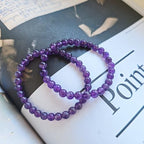 Natural Healing Gemstone Bracelet Handmade Yoga Stretch Elastic Bracelet Stress Relief Crystal Jewelry for Men and Women - color: Amethyst (Love Guardian), size: 6mm