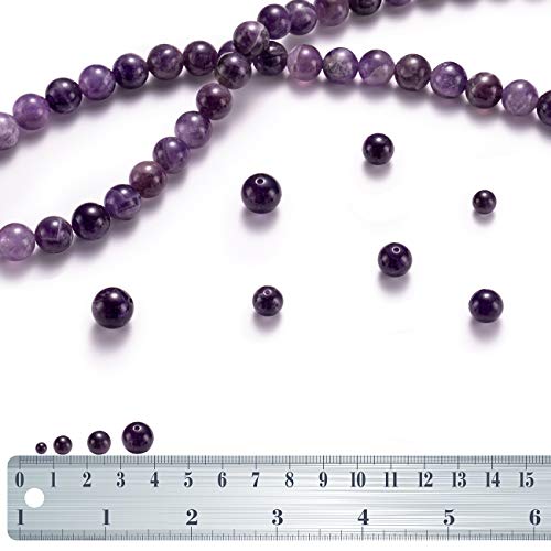 BEADIA Natural Amethyst Crystal Stone Round Loose Semi Gemstone Beads for Jewelry Making 4MM 89PCS - color: Amethyst, size: 4mm