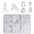 290pcs Silicon Earring Backs for Studs, Full Cover Earring Backs, 6 Styles Clear Hypoallergenic Rubber Earrings Safety Back Stopper Replacement Kit (Mixed Styles) - color: 6 Mixed Styles