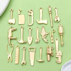 80pcs KC Golden Father's Day Series New Tools Hammer, Wrench, Saw, Screwdriver Pendant Jewelry Making DIY Keychain Earrings Pendant Various Design Charms for Jewelry Making Bracelets Necklace (SN902) - color: SN902