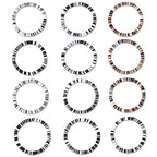 Ornaland Heishi Surfer Bracelets Set Polymer Clay Heishi Beads Stretch Bracelets Multi-Layer Stackable Friendship Bracelets Bohemia Summer Beach Jewelry for Women - color: Black