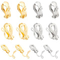 SUNNYCLUE 1 Box 40Pcs 2 Colors Clip-on Earring Converters Stainless Steel Clip on Earrings Components Gold Silver Dangle Ear Findings for Women Adult Jewelry Making DIY Crafts Supply - color: 40pcs 2 Colors Stainless Steel Clip-on Earring Converters