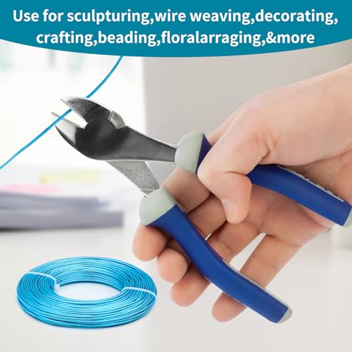 12 Gauge Aluminum Wire 100FT, 2mm Bendable Metal Anodized Aluminum Wire for Sculpting Jewelry Making Crafts Wreath Beading Floral(Lake Blue) - color: Lake Blue