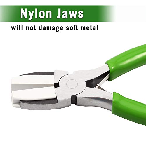 SPEEDWOX 5 Inches Flat Nose Plier Nylon Jaw Pliers 2 Pcs Set Soft Jaw Pliers for Chain Making Wire Wrapping Tool Mini Wire Straightentener Wire Bending Shaping Jewelry Making Tool - style: 2 pcs set