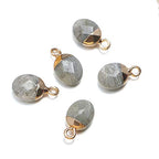 LHJ Natural Stone Pendants Faceted Grape Shape Mix Stone Agate Crystal Turquoise Stone Charms for Jewelry Making Necklace Earrings 10 Pcs