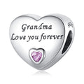 Mothers Day Birthday Number Love Family Friendship Graduation Auntie Grandma Dad Mom Charms for Pandora Bracelets Necklaces, Gifts Women, for Anniversary Valentines Christmas - style: Grandama Charm