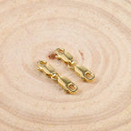 Bracelet Extender Gold Necklace Clasps and Closures 14K Gold Plated 925 Sterling Silver Double Lobster Clasp Double Claw Connector for DIY Jewelry Making（2pcs） - color: C-14K Gold
