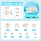Beadthoven 270Pcs Acrylic Flower Imitation Pearl Beads Sakura Cherry Blossom Flower Bead End Caps Multi-Petal Floral Loose Spacer Bead Charms for Jewelry Making DIY Crafts Supplies, Creamy White - color: Imitation Pearl Flower-White