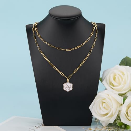 YOUBEIYEE 10pcs Gold Plated Paperclip Necklace Chains for Jewelry Making Stainless Steel Chain Necklace Bulk - color: Gold, size: 20inch (3.5x10mm)