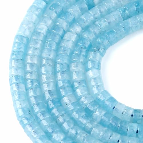 2x4MM 150PCS Aquamarine Jade Tube Cylinder Rondelle Abacus Disk Spacer Loose Beads for Jewelry Making - color: Aquamarine Jade, size: 2x4mm cylindrical