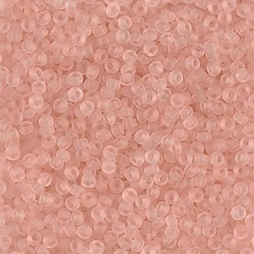 Matte Transparent Pale Pink Miyuki Japanese Round Rocailles Glass Seed Beads 11/0 Approximately 23 Gram 5 Inch Tube