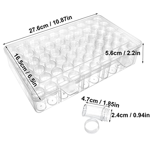 1pack 60 Grids Bead Organizer and Storage Diamond Painting Containers Portable Plastic Case Box Arts Crafts Storage for Seeds Beads Sewing Cosmetic Nail Glitter Powder Small Parts Rhinestones - size: 1 Pack