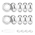 GW Stopper Charms 925 Sterling Silver Round Rondelle Spacer Beads with Exquisite Velvet Bag for Charm Bracelets for Women - color: Silver-10PCS