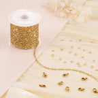 Jabogrii 16.4 Feet Gold Oval Lip Chain for Jewelry Making Stainless Steel Cable Chain Bulk Roll Craft Jewelry Making - color: Lip Gold