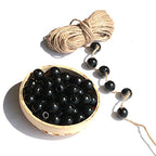 240Pcs Black Wood Beads 16mm for Craft Large Hole Wood Beads Hole:6mm (Black) - color: Black