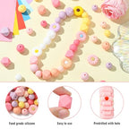 LiQunSweet 110 pcs Spring Theme Daisy Flower Focal Silicone Beads Round Hexagon Shape Silicone Beads for Keychain Making DIY Beadable Pens Jewelry Making Bracelets - color: Hexagon Round Daisy Beads_110 Pcs