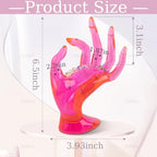 AUEAR, 1 Pack Hand Form Jewelry Display Holder OK Shape Stand Support for Bracelet Ring Watch Key Home Organization Pink