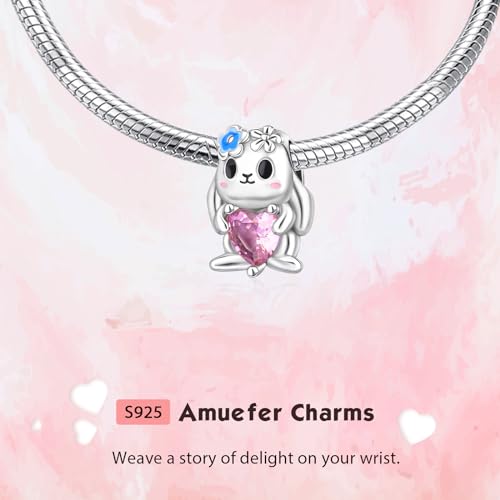 S925 Bead Dangle Charms for Bracelets Necklaces, Compatible with Pandora, Jewelry Making - style: Bunny Charms