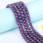 Natural Stone Beads Round Genuine Real Stone Beading Strand Loose Gemstones DIY Smooth Bead for Bracelet Necklace Earrings Jewelry Making (Amethyst, 10mm 36 Pieces) - color: Amethyst, size: 10mm 36pcs