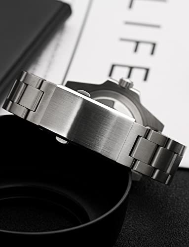 watchdives Watch Buckle 20mm Silver Fold Safety Milled Clasp Replacement Stainless Steel Watchband Clasp - color: Silver, size: 20mm
