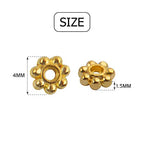 BronaGrand 500pcs Metal Daisy Spacer Beads 4mm for DIY Jewelry Making (Gold) - color: Gold