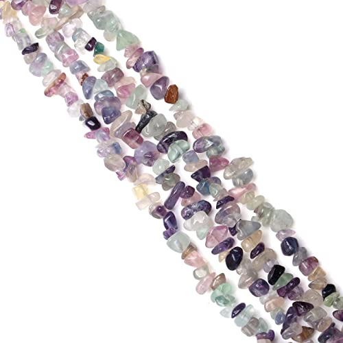 LAIDANLA Fluorite 400pcs Natural Chip Stone Beads 5-8mm Healing Crystal Irregular Gemstones Drilled DIY Loose Rocks Bead Crystal for Bracelet Earrings Necklace Jewelry Making Crafting - color: I-Fluorite