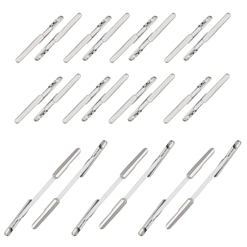 200PCS 1Inch and 1.8Inch White Elastic Barbed Cord Stretch Loop Band with Metal Ends, Stretch Cord with Metal Ends, Metal Barbs Barbed Fasteners for Binding Hanging Findings