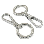 2 Pcs 5-Split Swivel Snap Hooks with Key Rings, Opening Metal Swivel Lobster Claw Clasps for Key Chain Clip, Lanyard, DIY Crafts, Jewelry Making, Bags and Accessories(Silver) - color: Silver