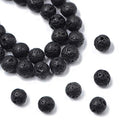 AD Beads Natural Gemstone Round Loose Beads 15" for Bracelet Necklace Earrings Jwelery Making Crafts DIY (4mm, Black Lava Stone) - color: Black Lava Stone, size: 4mm