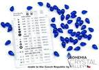 Czech 50-Piece Glass Beads, 6x9mm, Teardrop Transparent Dark Blue - color: Dark Blue