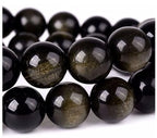 90pcs Adabele Natural Gold Sheen Black Obsidian Healing Gemstone 4mm (0.16 inch) Small Round Beads Gem Stone Spacer for Jewelry Making GY1-4 - color: Gold Sheen Obsidian, size: 4mm (90pcs/1 Strand)