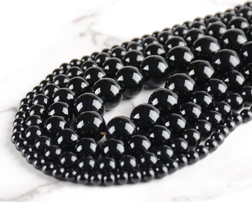 4mm 200pcs Natural Stone Round Beads Black Onyx Genuine Stone Beading Loose Gemstone DIY Charm Smooth Beads for Bracelets Necklaces Earrings Hole Size 1mm (Black Onyx 4mm) - color: Black Onyx, size: 4mm