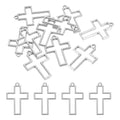 PATIKIL Alloy Open Back Bezel Pendants, Cross Shape Hollow Resin Pendant Frame for DIY Crafts Earrings Necklace Bracelet Making - color: Silver Tone
