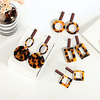 Wood Earring Posts for Jewelry Making,80Pcs Wood Earring Studs Earring Findings Wooden Stud Earring Posts Earring Pin Studs Bulk with Earring Backs for DIY Jewelry Making Earrings Making Supplies - color: Rectangle-80Pcs