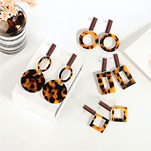 Wood Earring Posts for Jewelry Making,80Pcs Wood Earring Studs Earring Findings Wooden Stud Earring Posts Earring Pin Studs Bulk with Earring Backs for DIY Jewelry Making Earrings Making Supplies - color: Rectangle-80Pcs