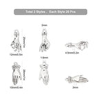 SUNNYCLUE 1 Box 40Pcs 2 Styles Antique Silver Hand Pendant Mini Alloy OK Gesture Vintage Charms Bulk Tibetan Style Fingers Lucky Pendants for Jewelry Making Charms Bracelets Findings