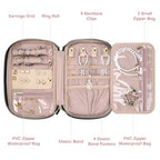Jewelry Travel Case Organizer for Necklaces, Earrings, Rings, Bracelet, Watch, Soft Sided, Blue - color: Greyblue