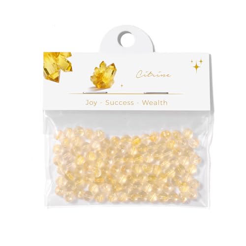 Raicegs 100pcs 4mm Citrine Beads Natural Gemstone Beads Round Loose Beads for Jewelry Making DIY Bracelets Necklace - color: Citrine, size: 4mm Round