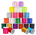 20 Rolls 656 Yards 1mm Rattail Satin Nylon Trim Cord Silk Cord Beading String for Kumihimo, Braided Bracelets, Pendants Necklace, Macrame Craft, Keychains Lanyards, Jewelry Making