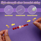 UOOU 6 Rolls Bracelet String for Bracelet Making, 1mm Jewelry String for Beads, Elastic Cord for Jewelry Making Supplies - size: 1.0mm