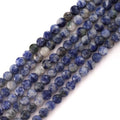 6mm Faceted Natural Blue White Sodalite Stone Beads Coin Disc Gemstone Spacer Beads for Jewelry Making DIY Bracelet Necklace - color: Blue White Sodalite