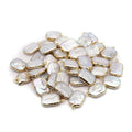 10PCS Natural Pearl Pendants Irregular Multiple Shapes Cultured Freshwater Baroque Pearl Charms for Jewelry Making Gift - color: 24x15mm