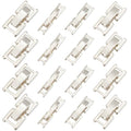 SUNNYCLUE 1 Box 4 Sizes 16Pcs 16mm Silver Foldover Clasp Brass Fold Over Clasps Bulk White Metal Plated Links Fasten Extender Folding Clasps for Jewelry Crafts Bracelets Necklaces Supply Women